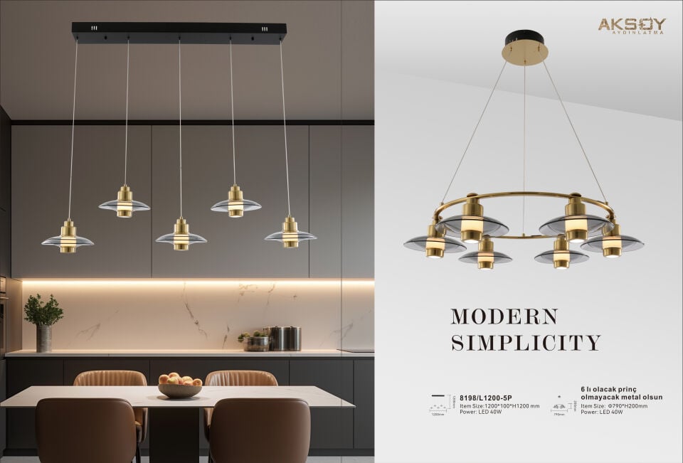 eskitme modern led avize 8198 serisi